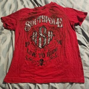 Y2K Southpole Red Graphic T-Shirt Men's Size Medium‎